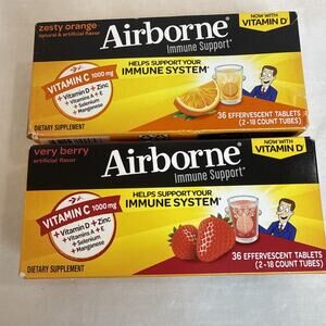 Airborne Immune Support Effervescent Orange & Strawberry 4 X 18 EXP 03 /2026